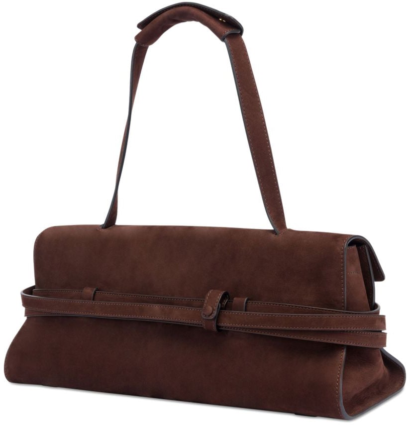 Moschino Elongated Rectangular Moschino Bag In Silk Bruin