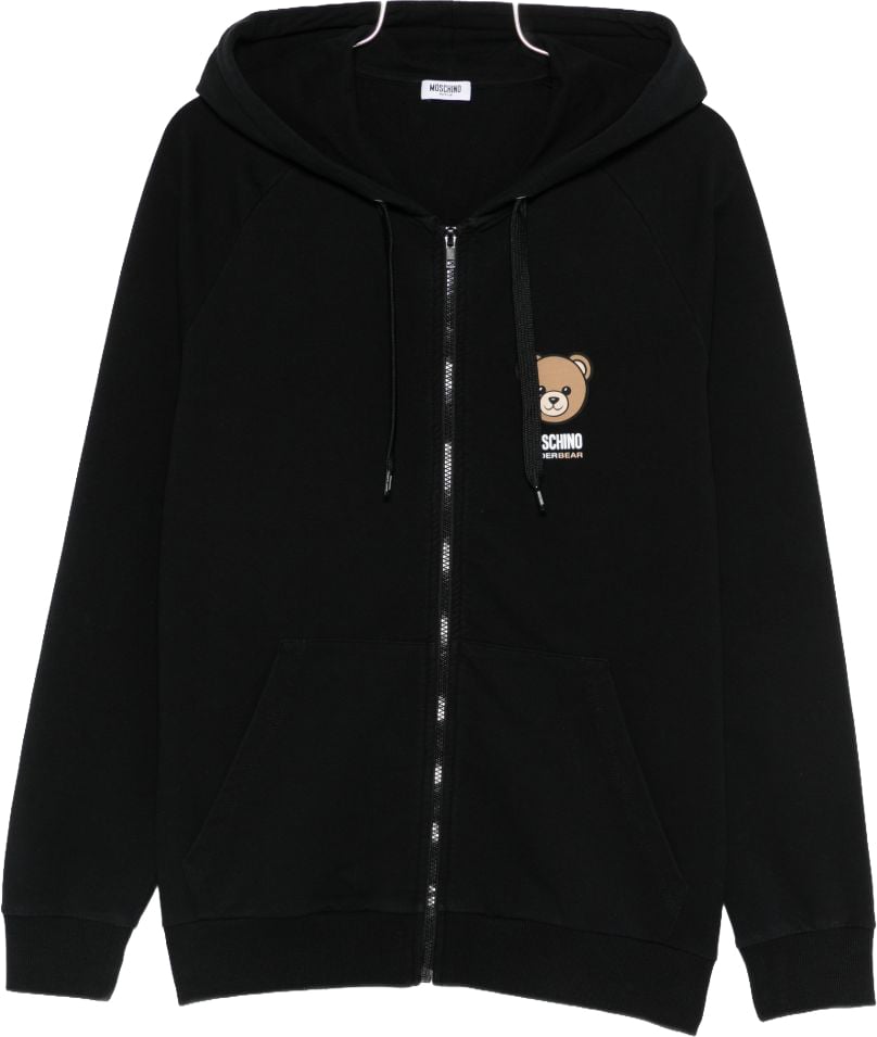Moschino Black Silk and Nylon Knit Sweatshirt Zwart