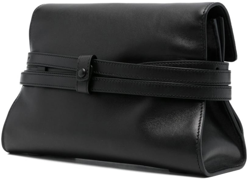 Moschino Structured Black Silk And Nylon Bag Zwart