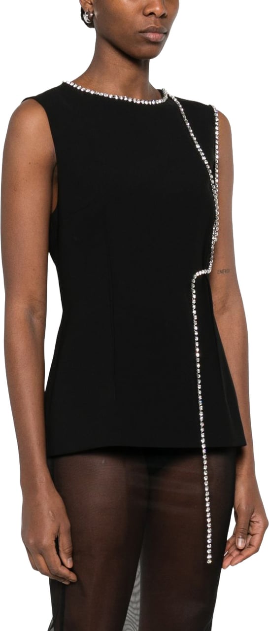 Moschino Black Silk and Nylon Top Zwart
