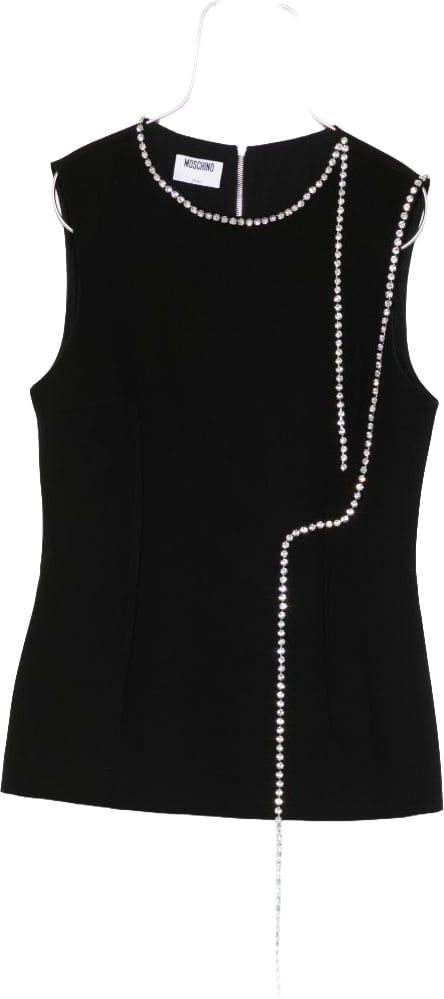 Moschino Black Silk and Nylon Top Zwart