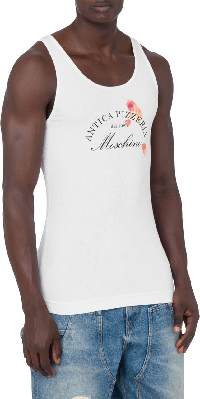Moschino Racerback Tank Top Wit