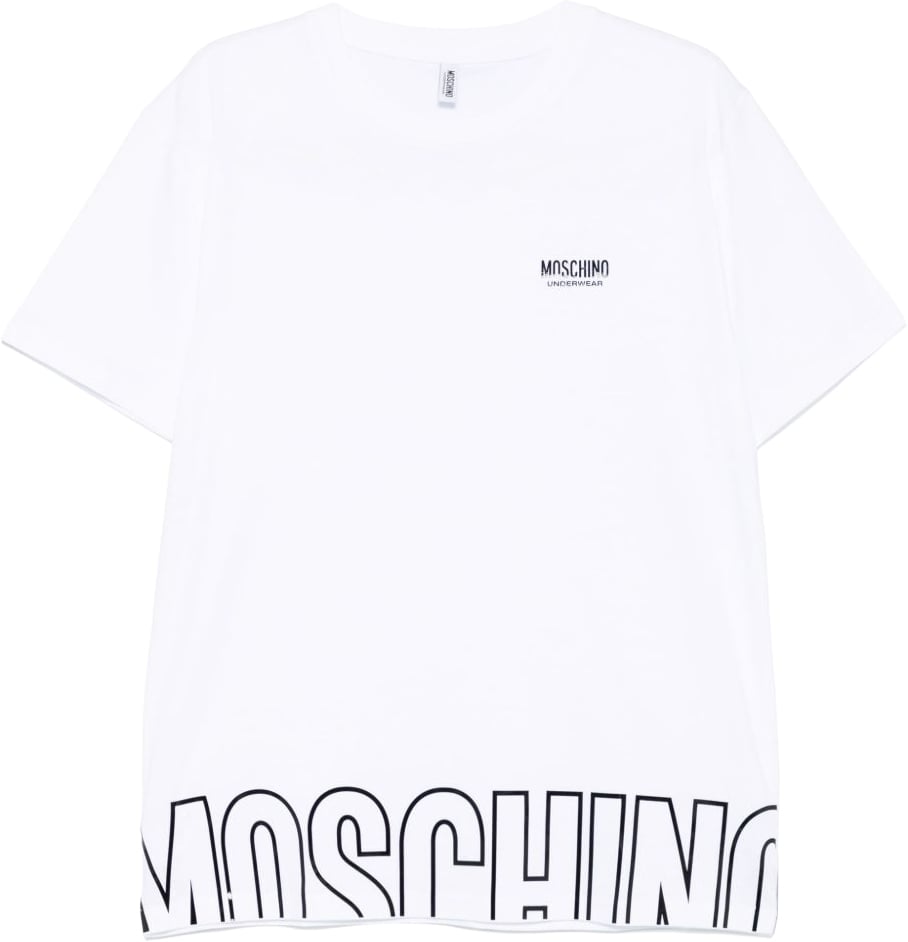 Moschino Graphic White Crew Neck T-Shirt Wit