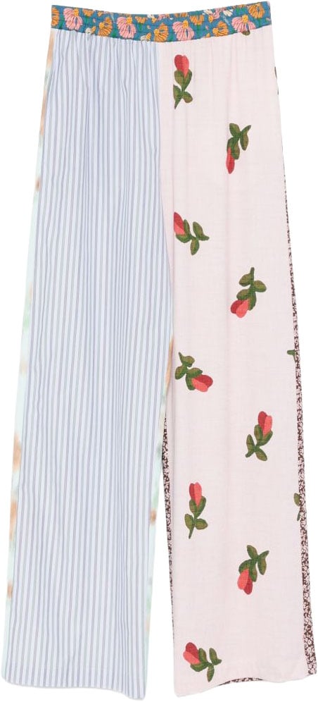 Moschino Multicolour Floral Cotton Trousers Roze