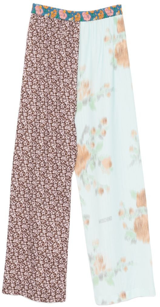 Moschino Multicolour Floral Cotton Trousers Roze