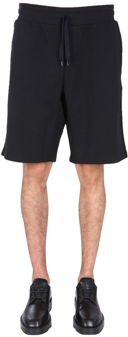 Moschino BERMUDA WITH LOGO EMBROIDERED Zwart