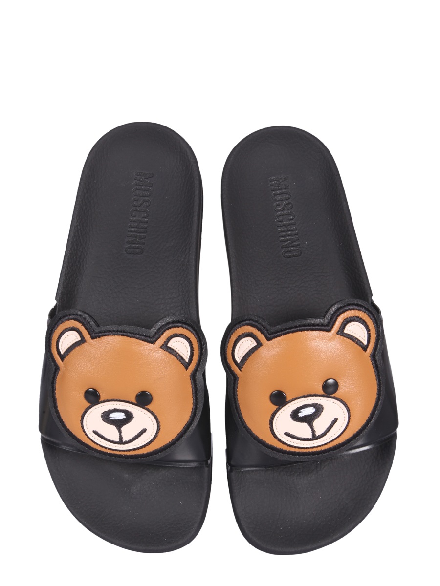 Moschino SLIDE TEDDY BEAR SANDALS Zwart