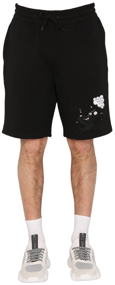 Moschino "COMICS CHARACTERS" BERMUDA Zwart