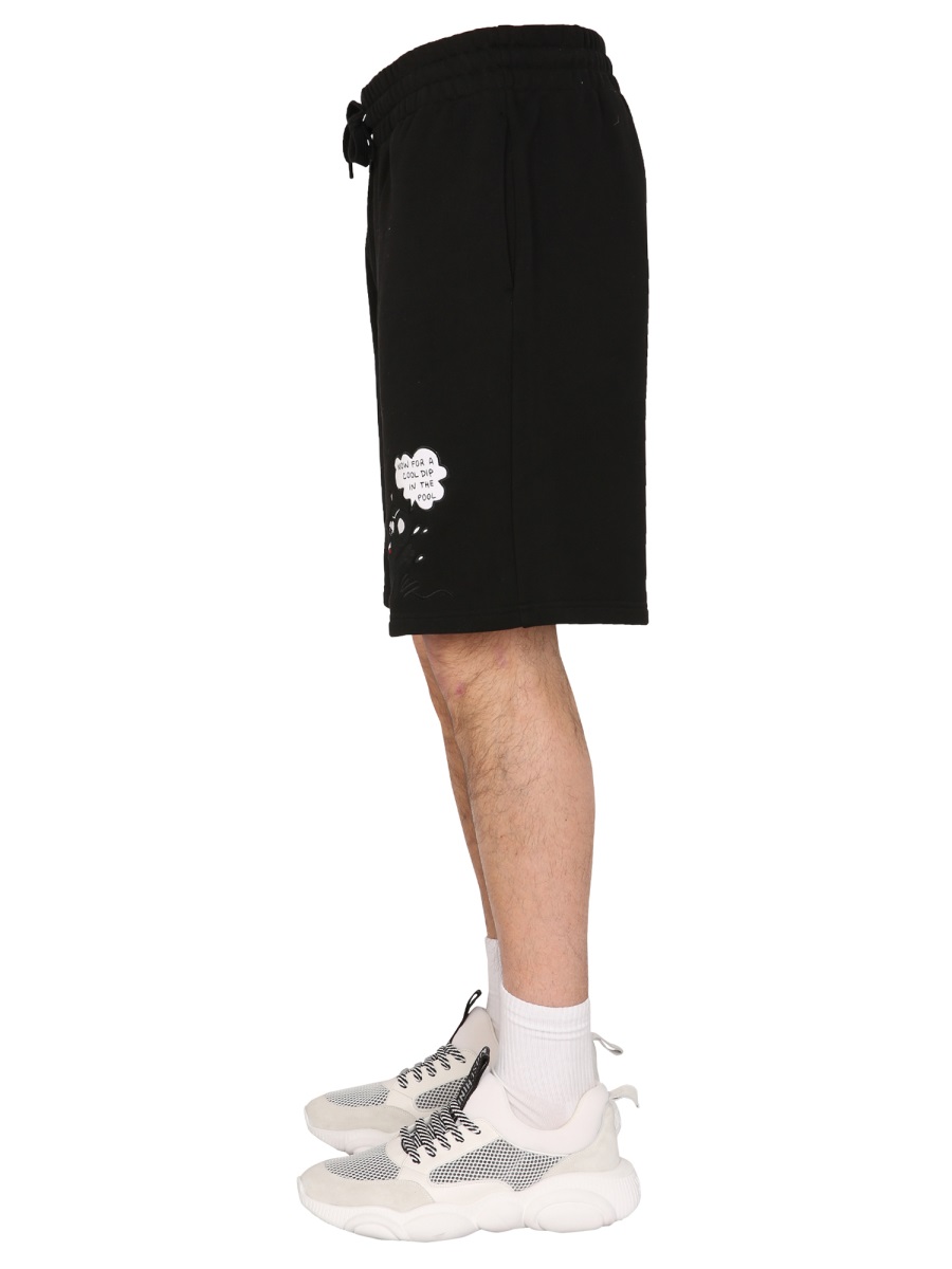 Moschino "COMICS CHARACTERS" BERMUDA Zwart