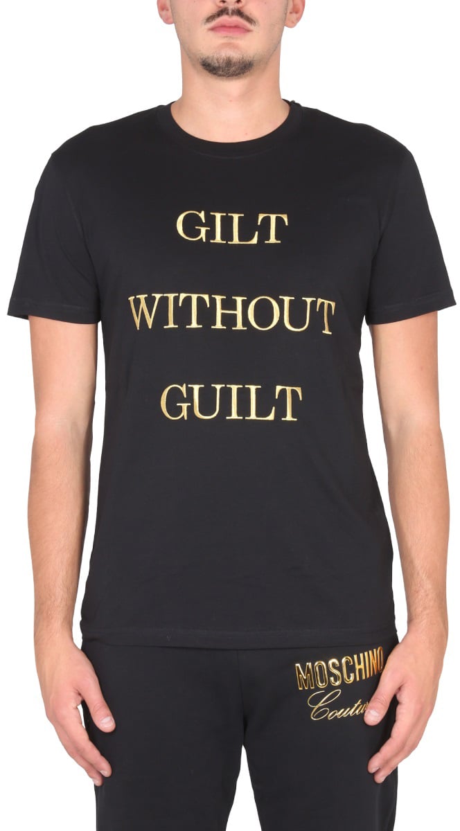 Moschino "GUILT WITHOUT GUILT" T-SHIRT Zwart