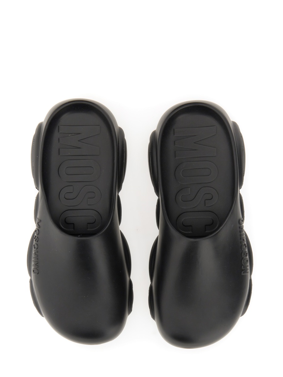 Moschino RUBBER TEDDY SOLE MULES Zwart