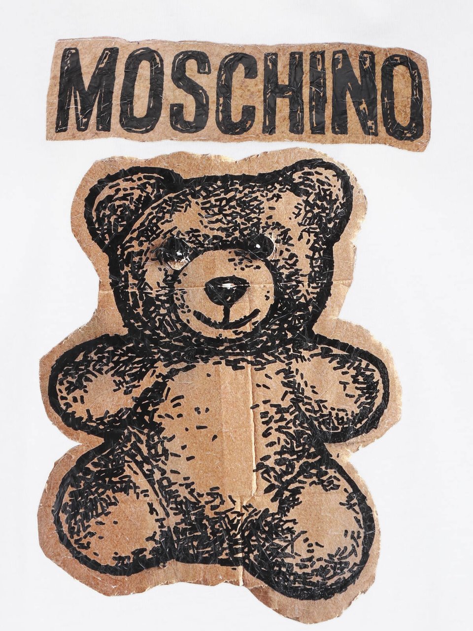 Moschino White Teddy Bear Logo Cotton Dress Wit