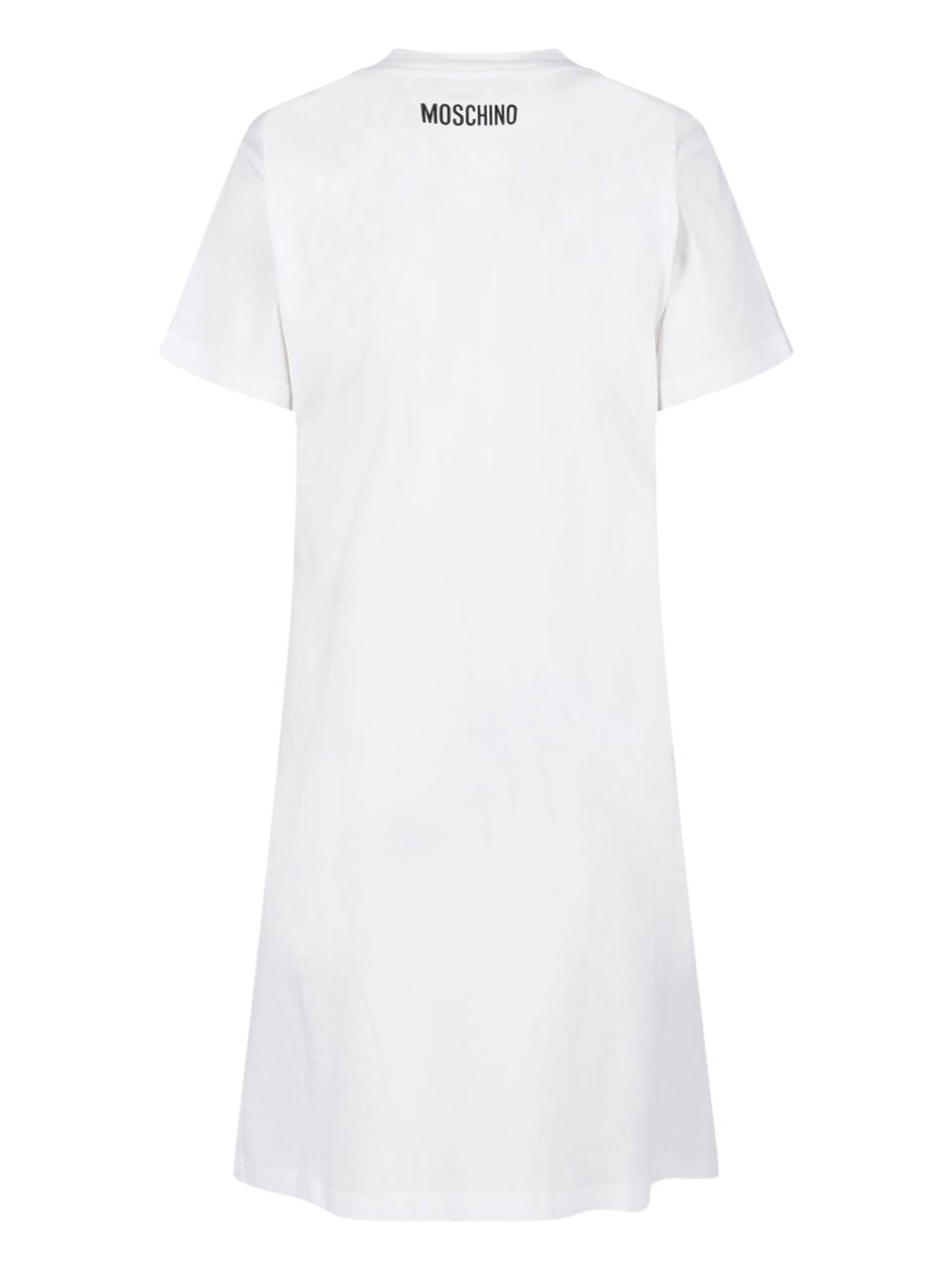 Moschino White Smiley Print Cotton Mini Dress Wit
