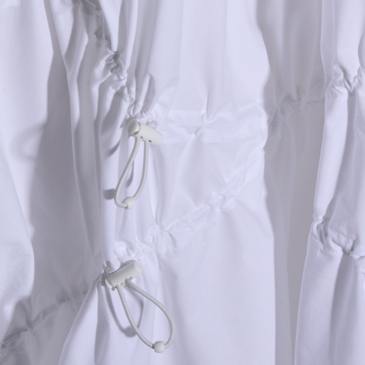 Moschino Flowing White Midi Skirt with Adjustable Drawstrings Wit
