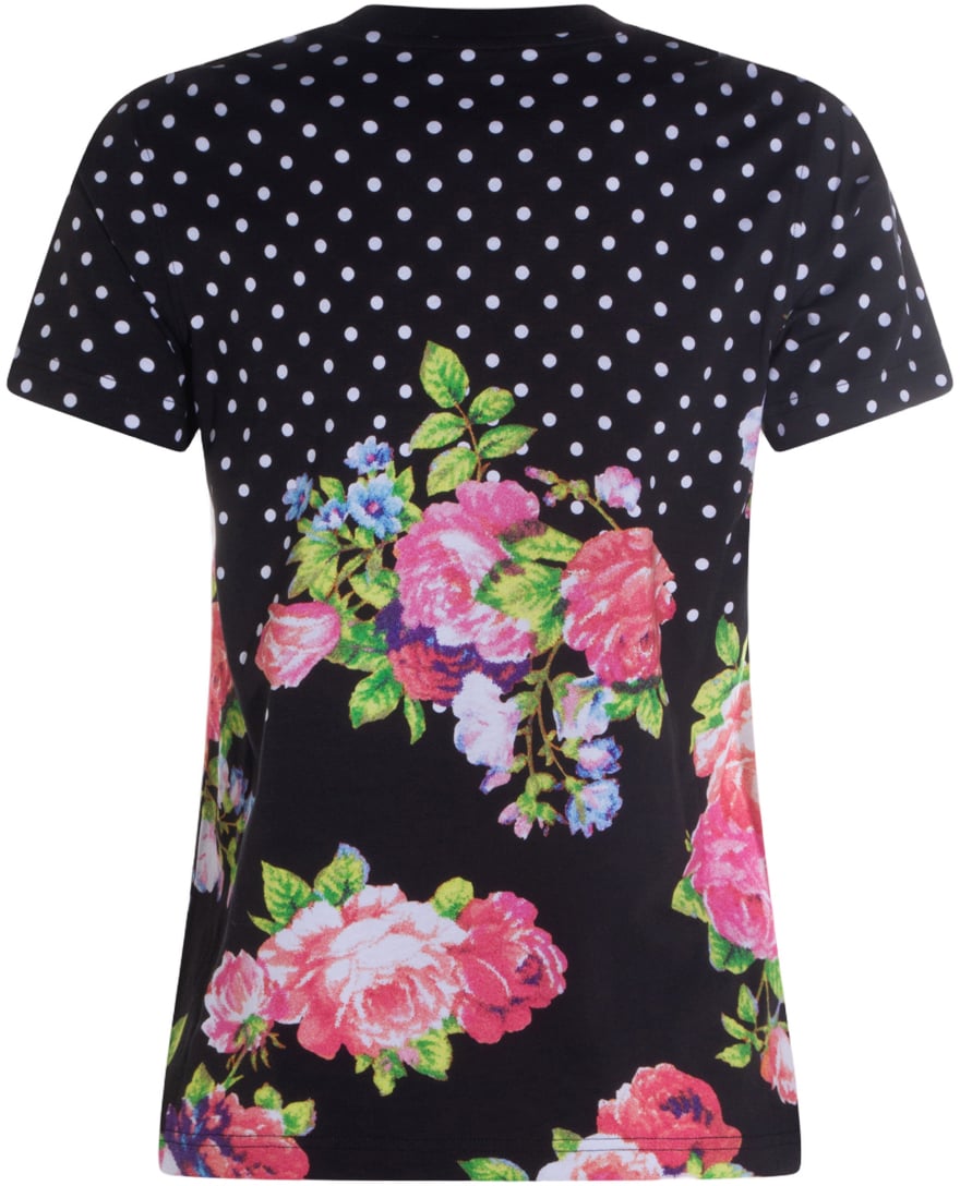 Moschino Classic Black T-Shirt With Round Neckline And Fitted Silhouette Zwart