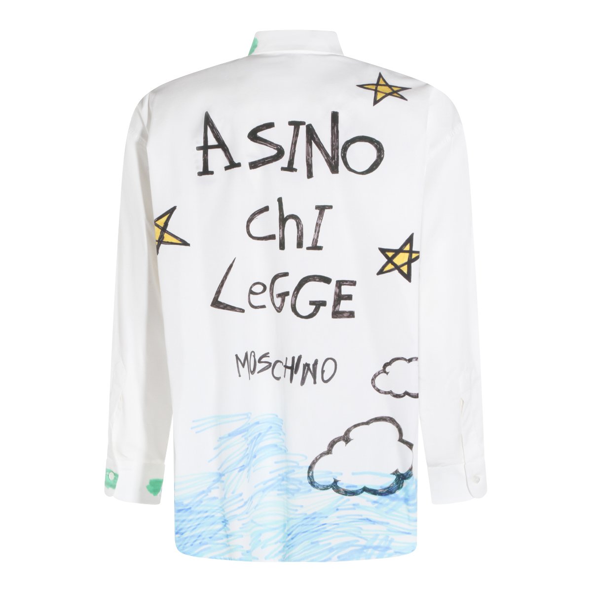 Moschino White Cotton Printed Shirt Wit