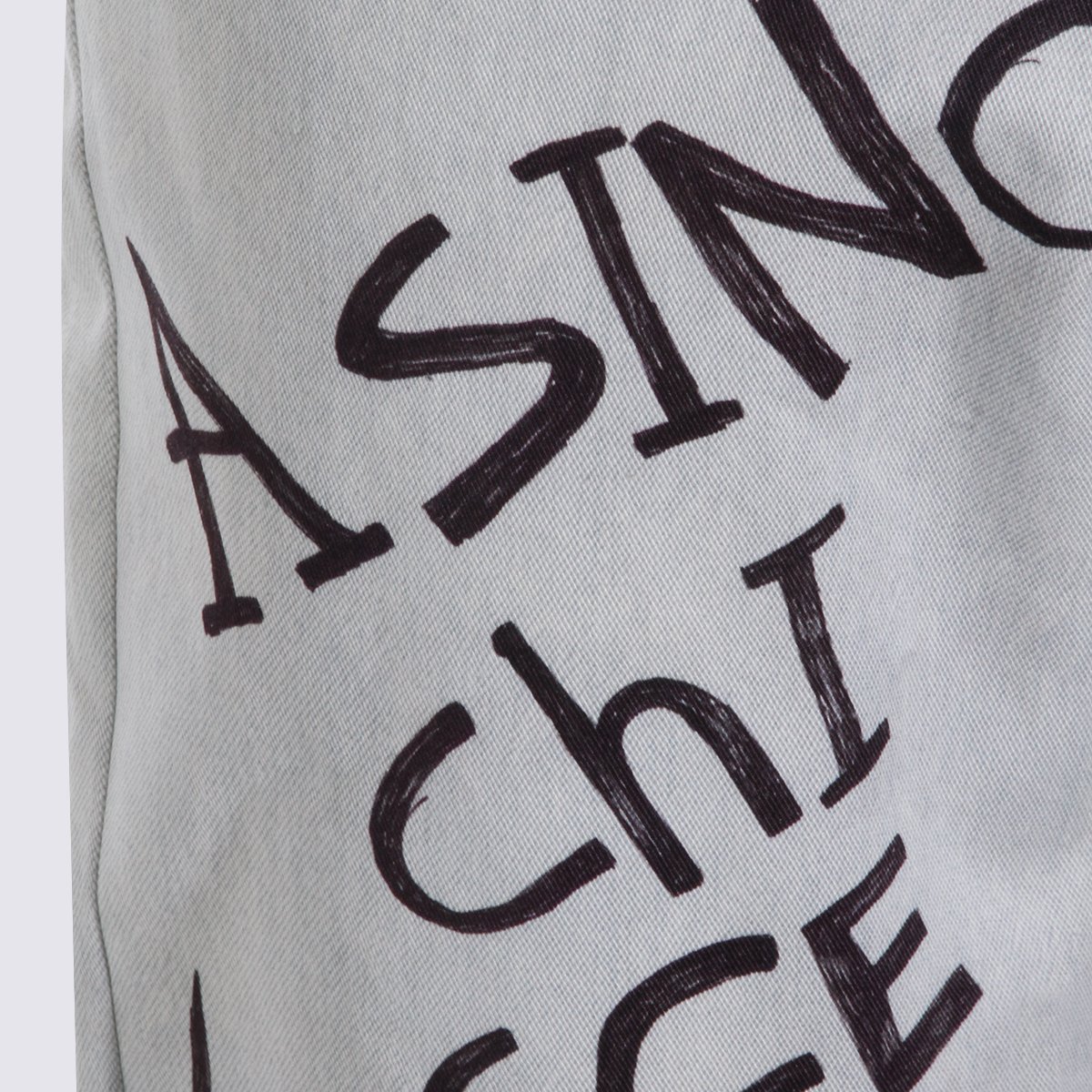 Moschino White Jeans with Graffiti-Inspired Artwork Wit