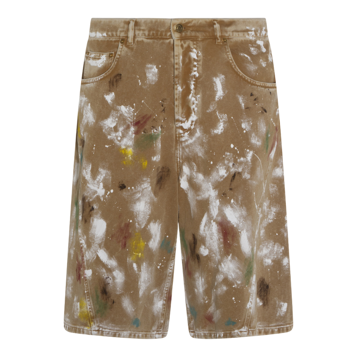 Moschino Artistic Paint Splatter Mid-Length Shorts Bruin