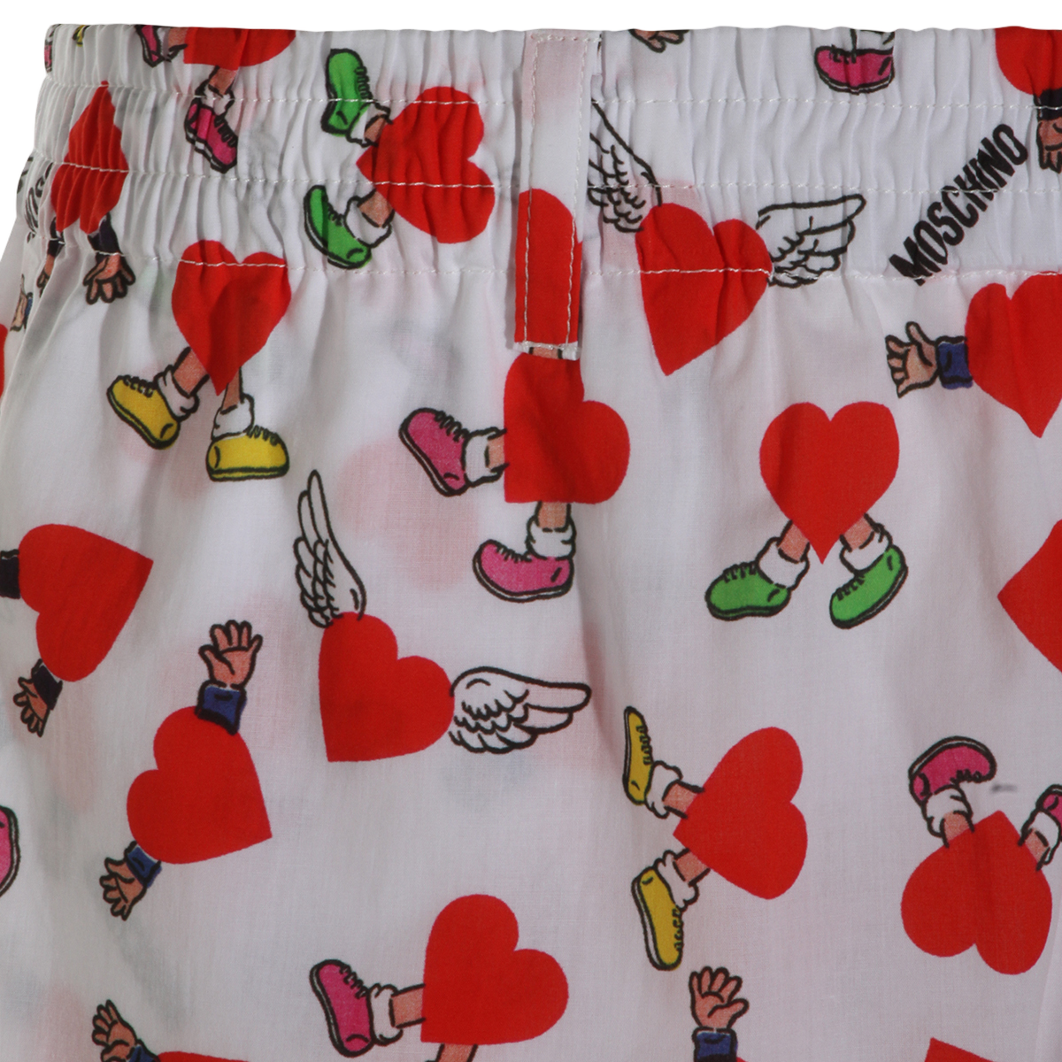 Moschino White Shorts with Playful Heart Wit