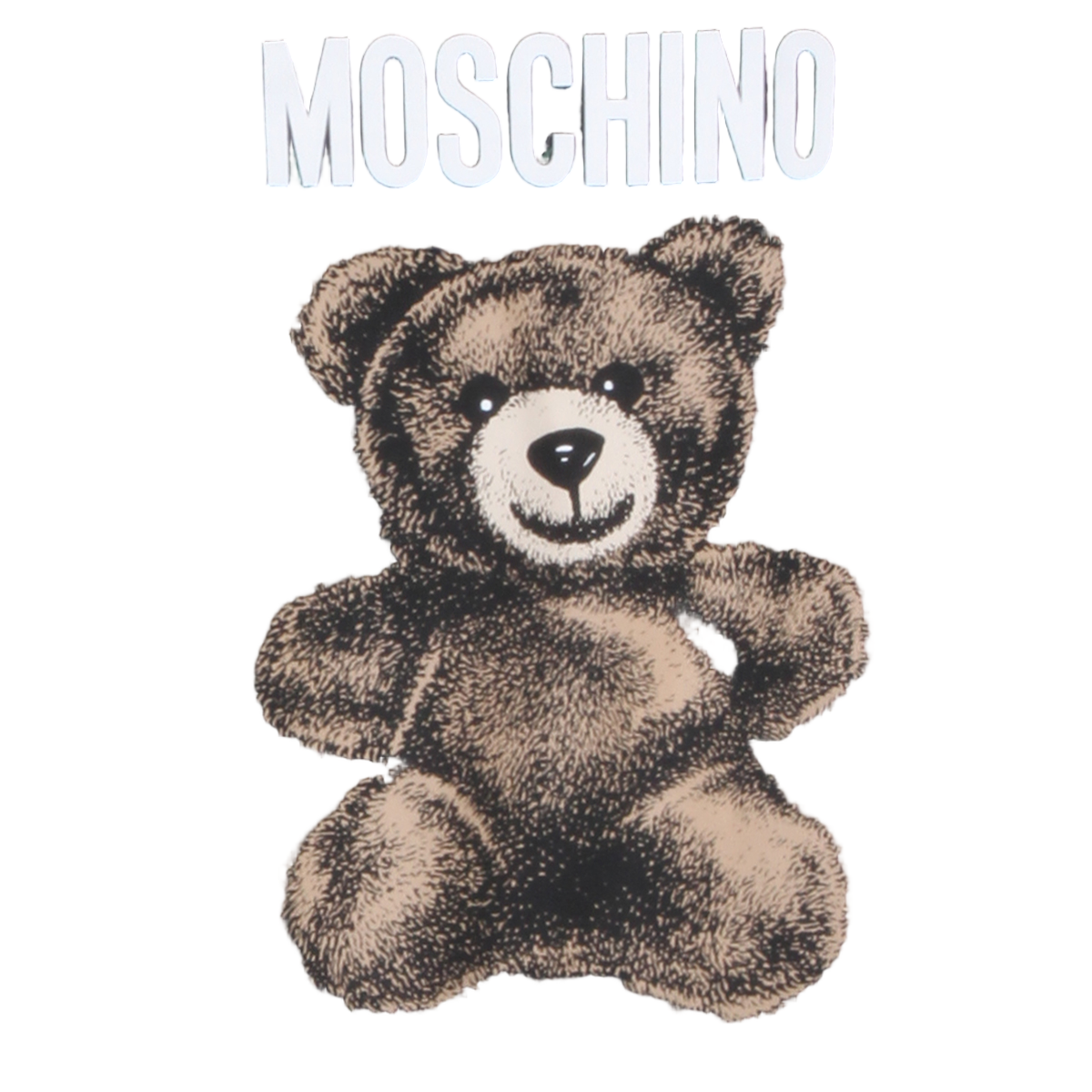 Moschino Short-Sleeve T-Shirt With Teddy Bear Graphic And Diamond Pattern Zwart
