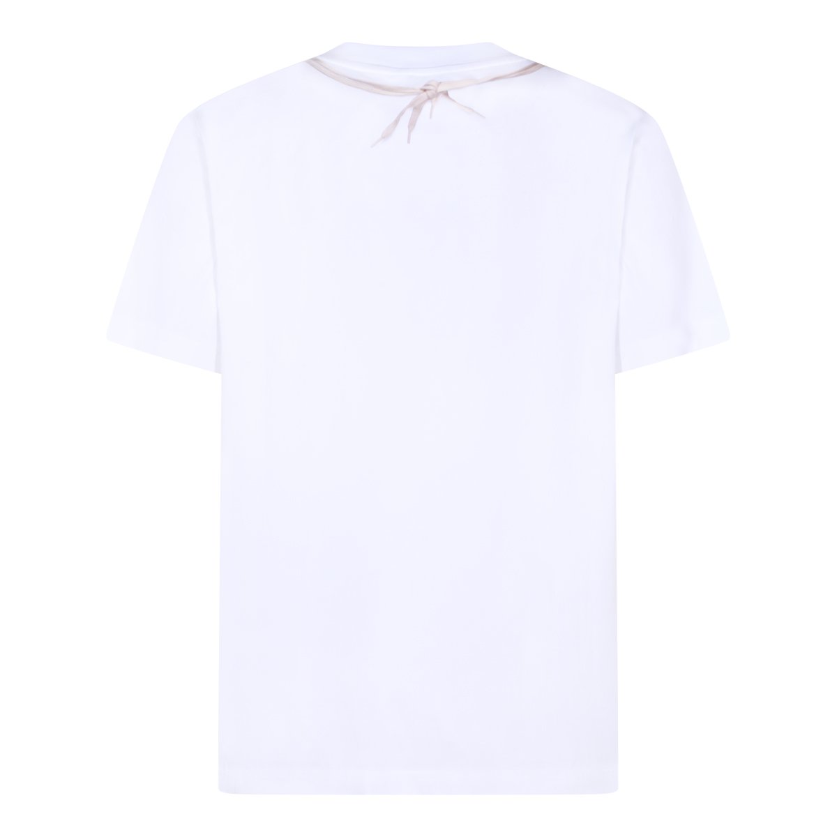 Moschino White Cotton T-Shirt with Boxing Gloves Print Zilver