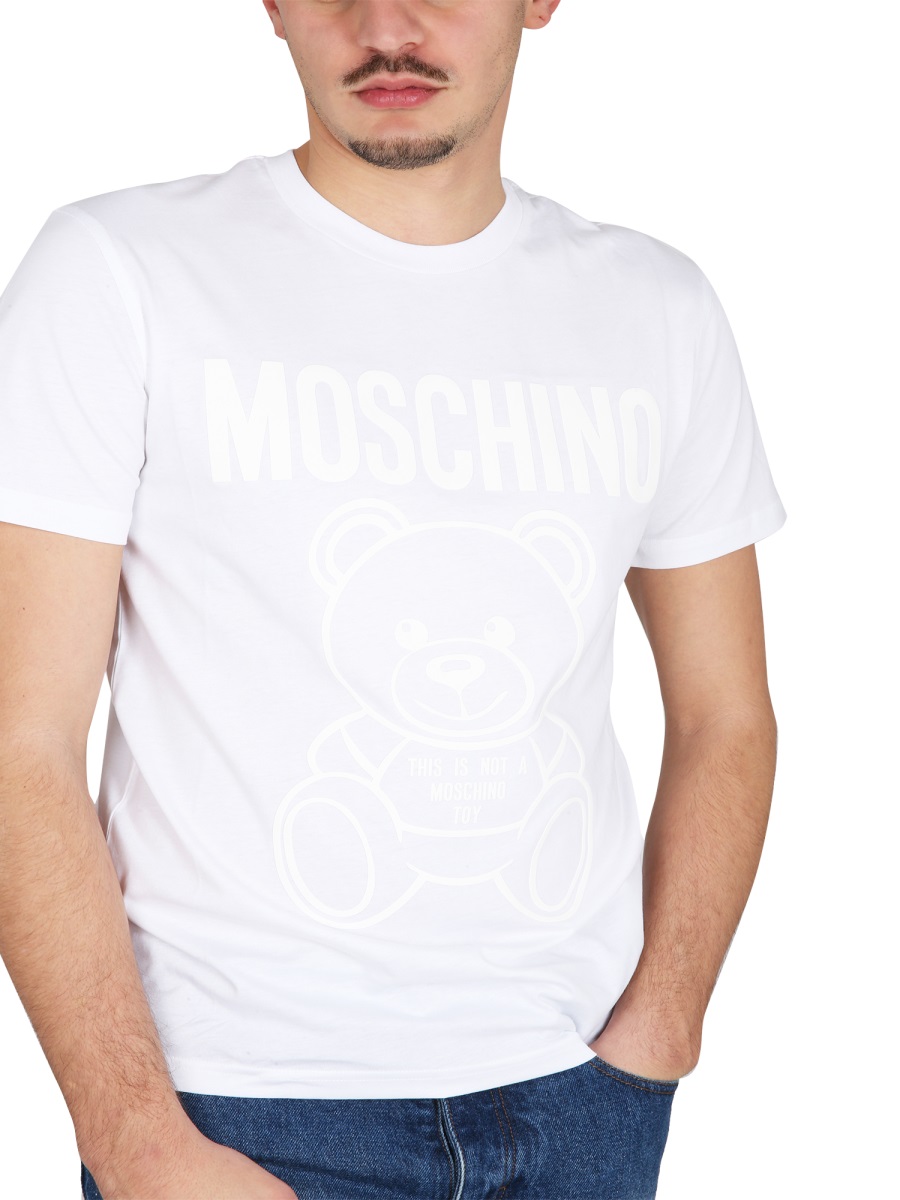 Moschino MOSCHINO TEDDY BEAR ORGANIC JERSEY T-SHIRT Wit