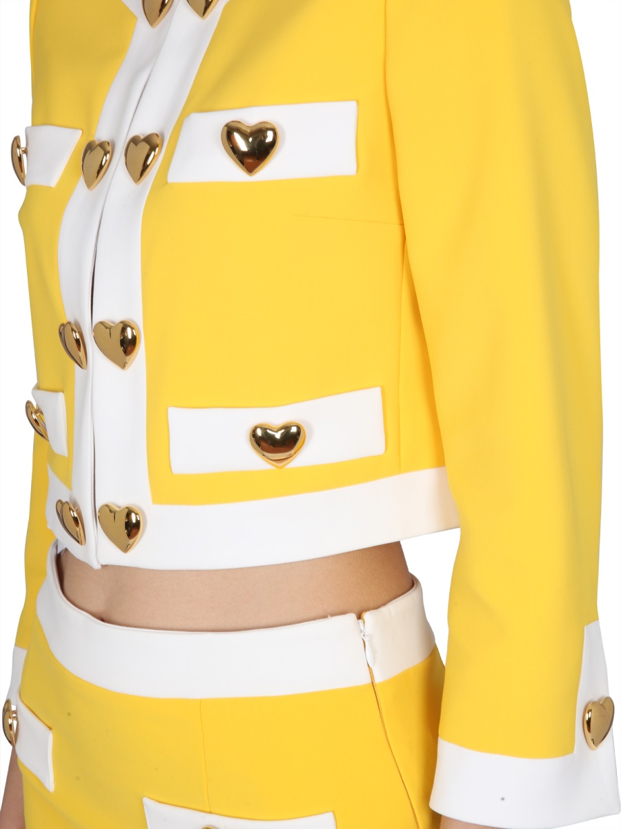 Moschino HEART BUTTONS CREPE JACKET Geel