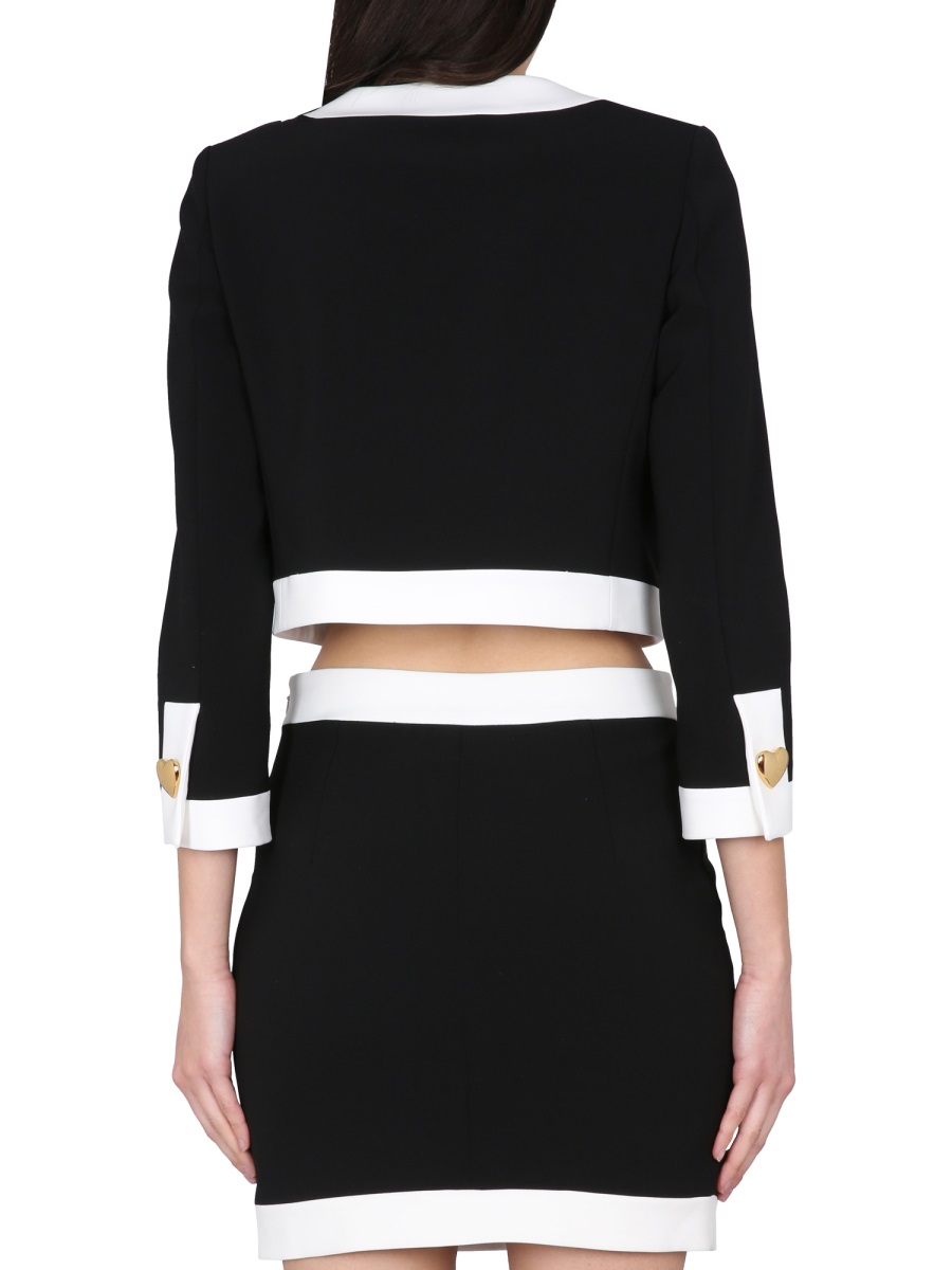Moschino HEART BUTTONS CREPE JACKET Zwart
