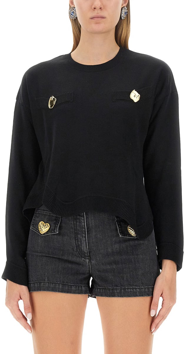 Moschino WOOL JERSEY. Zwart