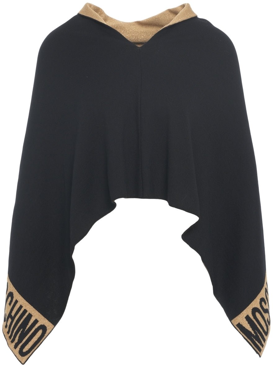 Moschino Cape with logo details Zwart