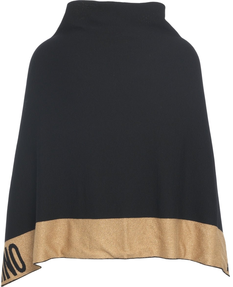 Moschino Cape with logo details Zwart