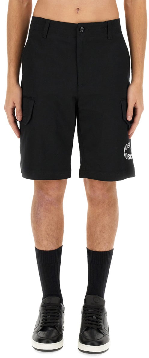 Moschino BERMUDA WITH LOGO Zwart