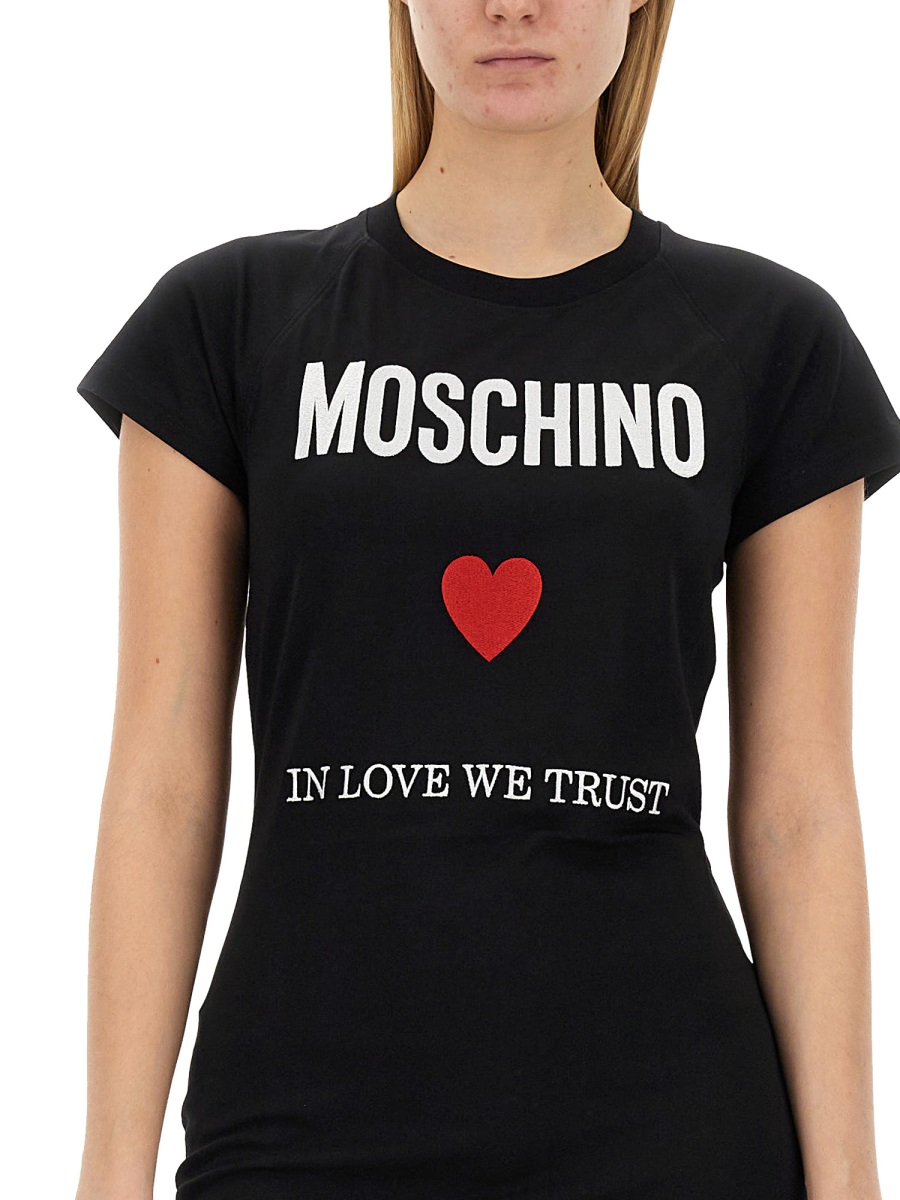 Moschino DRESS WITH LOGO Zwart