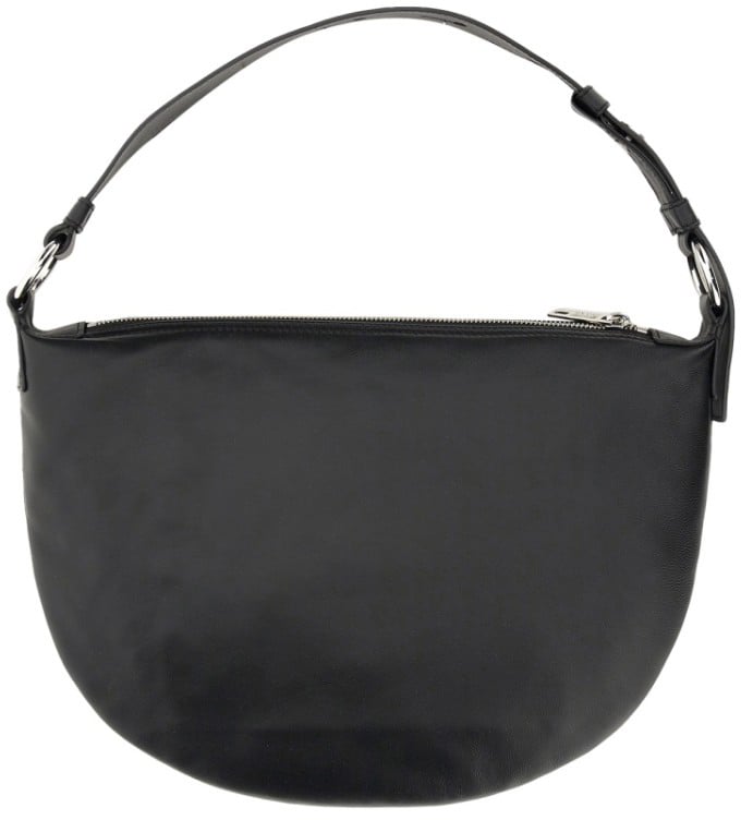 Moschino Rounded Black Nylon Shoulder Bag Zwart