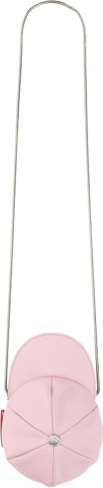 Moschino Rounded Cap-Style Mini Bag With Metallic Chain Strap Roze