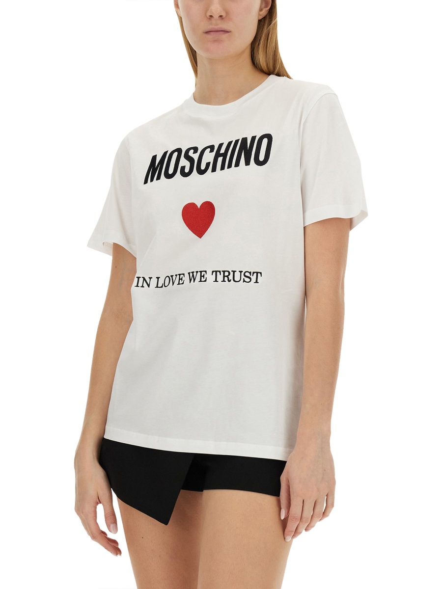 Moschino T-SHIRT WITH LOGO Wit