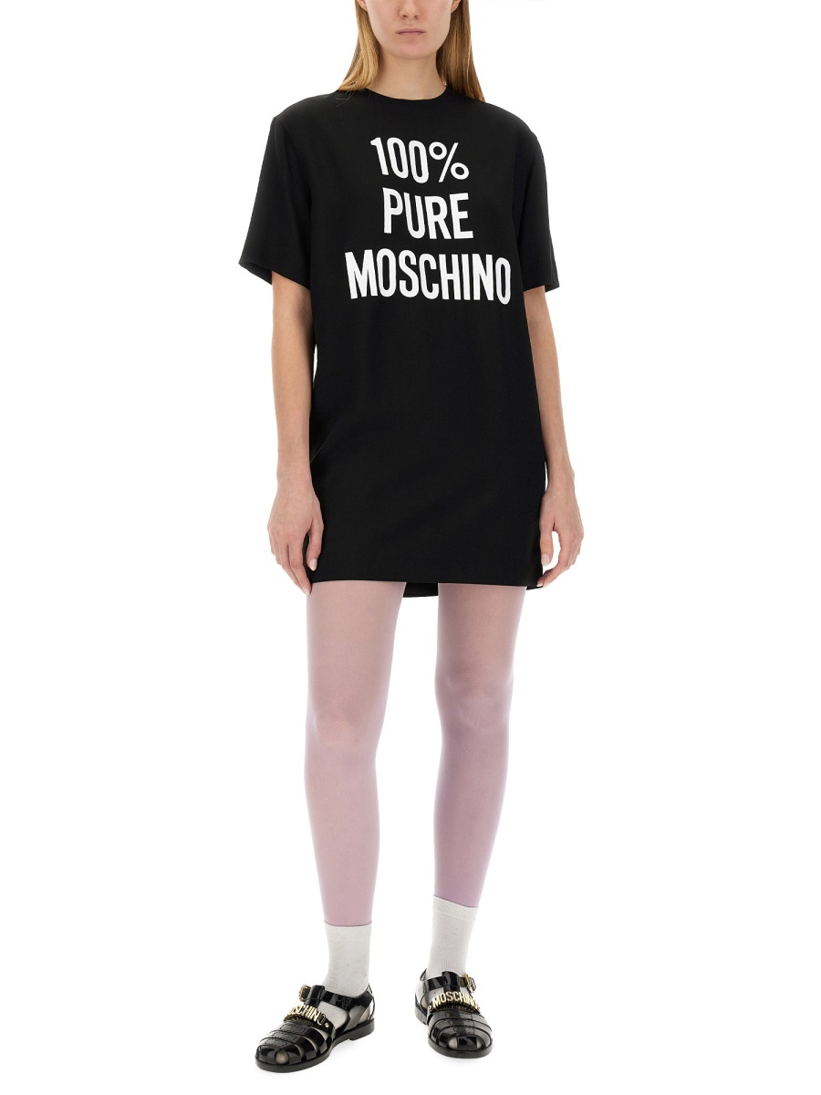 Moschino DRESS WITH LOGO Zwart