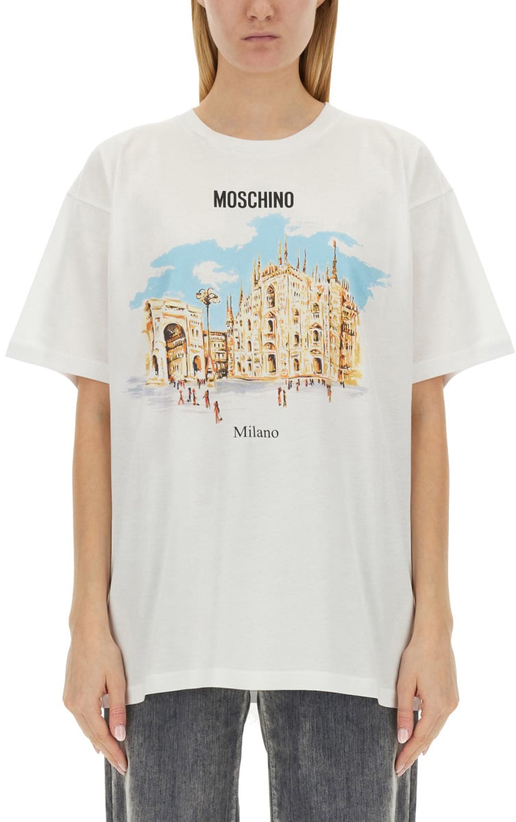 Moschino T-SHIRT WITH LOGO Wit