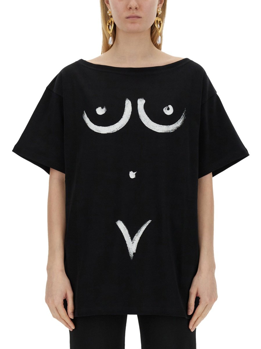 Moschino INTERLOCK BODY PRINT T-SHIRT Zwart