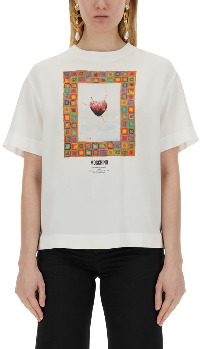 Moschino T-SHIRT "HEART" Wit
