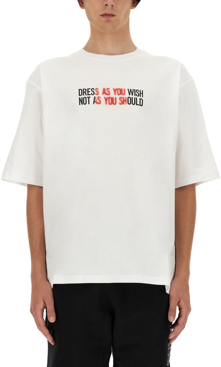 Moschino T-SHIRT WITH LOGO Wit