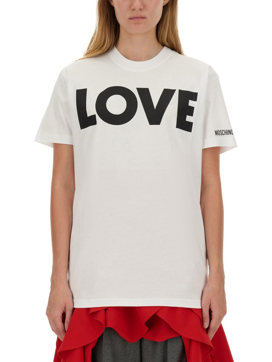 Moschino T-SHIRT WITH LOGO Wit