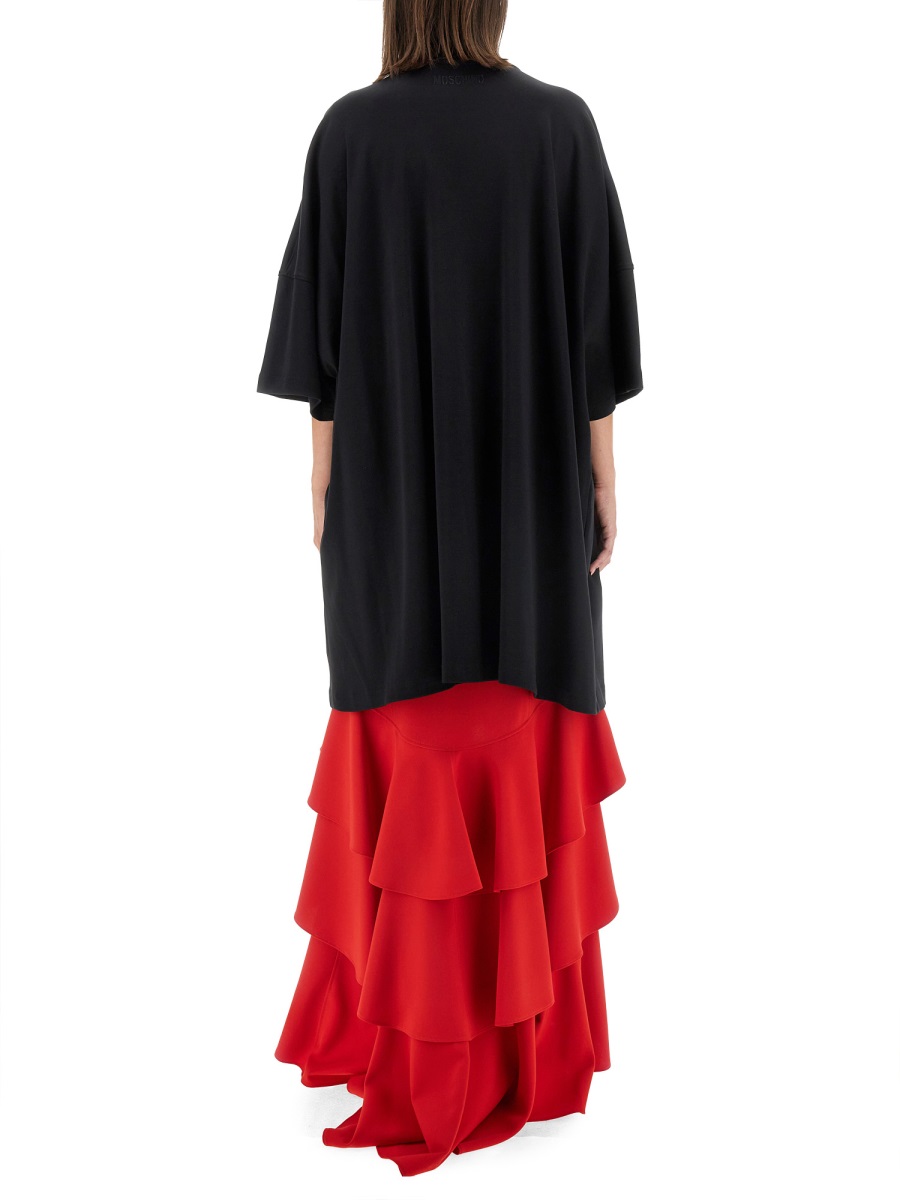 Moschino PEACE & PEARLS COTTON INTERLOCK DRESS Zwart