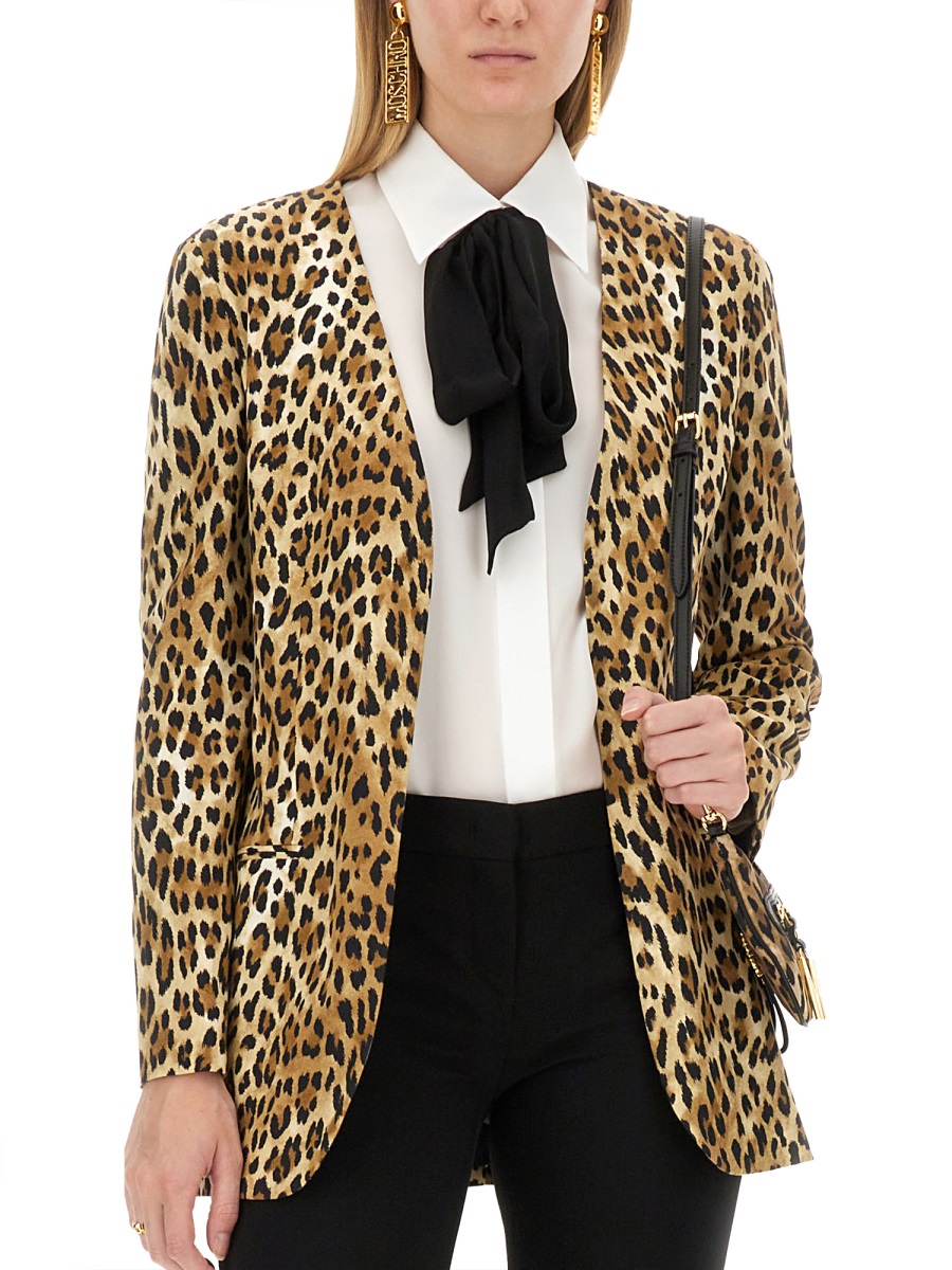 Moschino JACKET WITH ANIMAL PATTERN Dierenprint