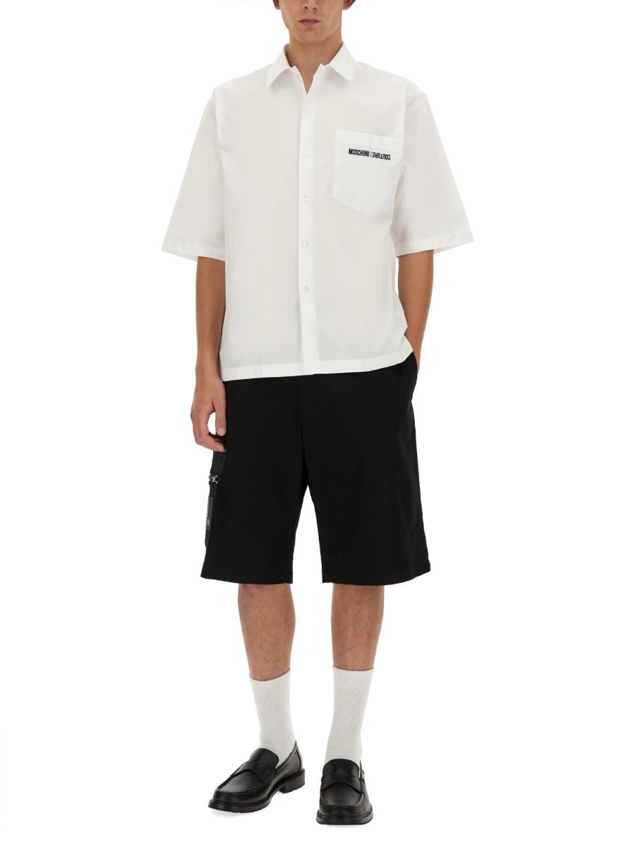 Moschino UPSIDEDOWN LOGO SHIRT Wit