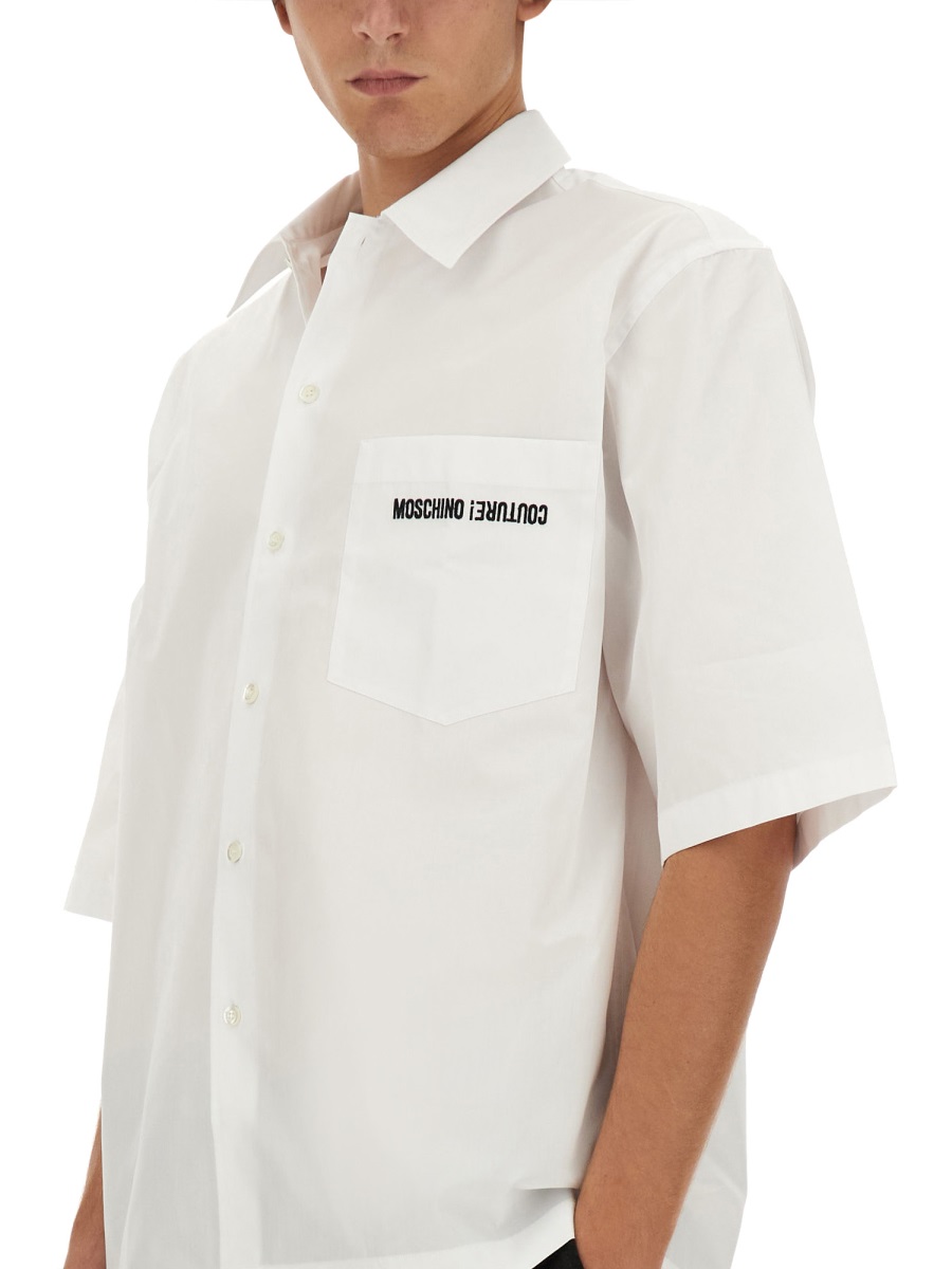 Moschino UPSIDEDOWN LOGO SHIRT Wit