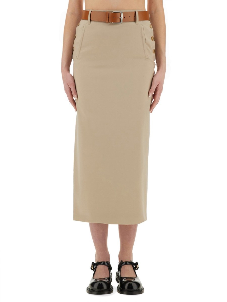 Moschino "TAILORED TWIST" LONG SKIRT Beige