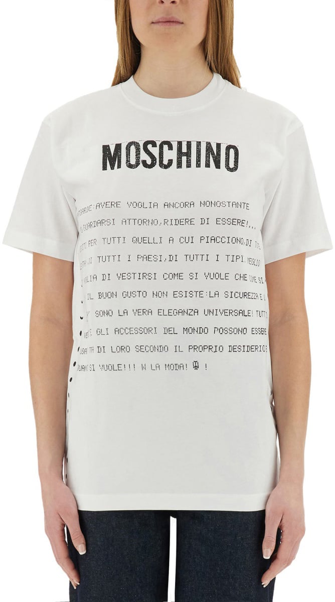 Moschino T-SHIRT WITH PRINT Wit
