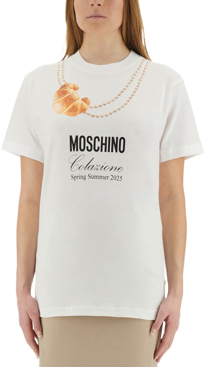 Moschino "BREAKFAST" T-SHIRT Wit