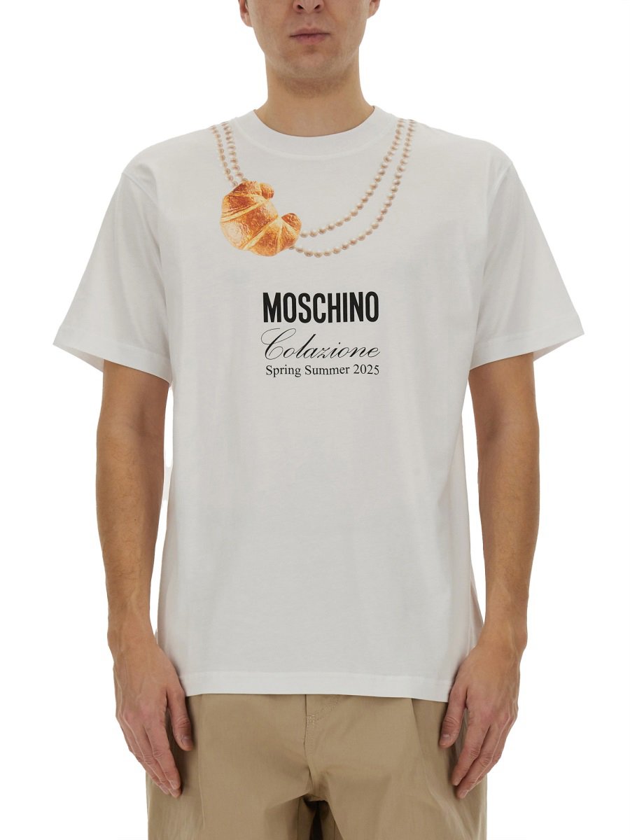 Moschino "BREAKFAST" T-SHIRT Wit